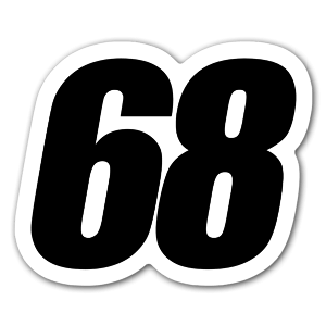 Adesivo 68 racing numero