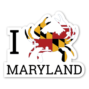 Ho un adesivo del Maryland. Tutti noi adoriamo il Maryland, quindi mettilo su un adesivo.