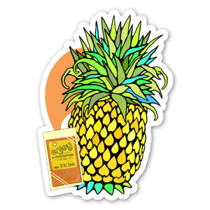 Un adesivo da mostrare agli amici o da sgranocchiare! Li Hing Mui è delizioso su tutto, ma lo amiamo particolarmente sul nostro Dole Pineapple! Aloha! Di @bozschurr