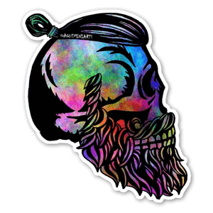 Cosmic Nebula Top Knot Bearded Skull ... Fantastico.
