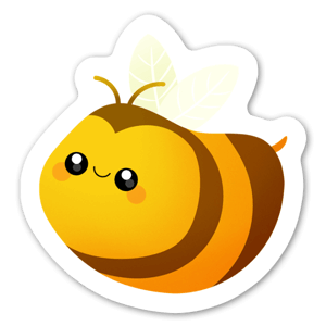 Cute smiling bee- sticker.