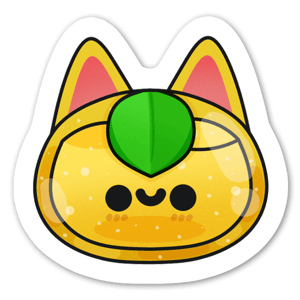 Cute cat wearing a leaf on its forehead - stickerapp