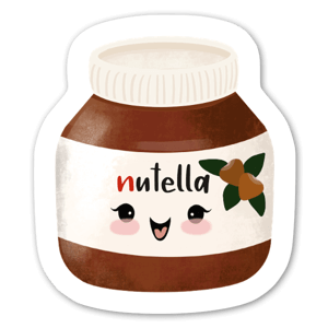 "Non sono solo un barattolo di Nutella, sono un barattolo di felicità!" Ecco un simpatico adesivo per tutti coloro che amano la Nutella
