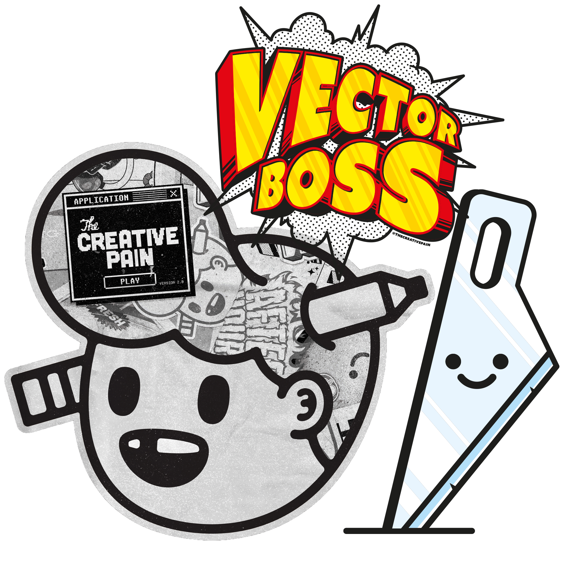 collezione di design di tyler pate che include pencil head, un cutter e vector boss