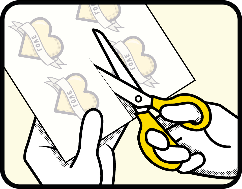 Illustration showing how to apply temporary stickers part 3.